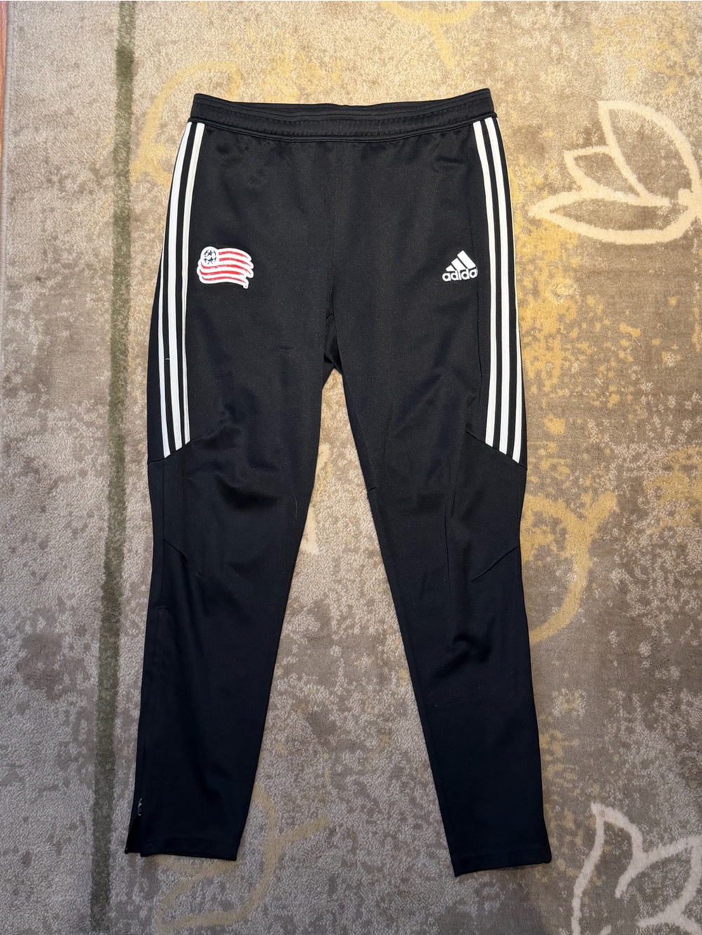 adidas Black Joggers with White Three-Stripes